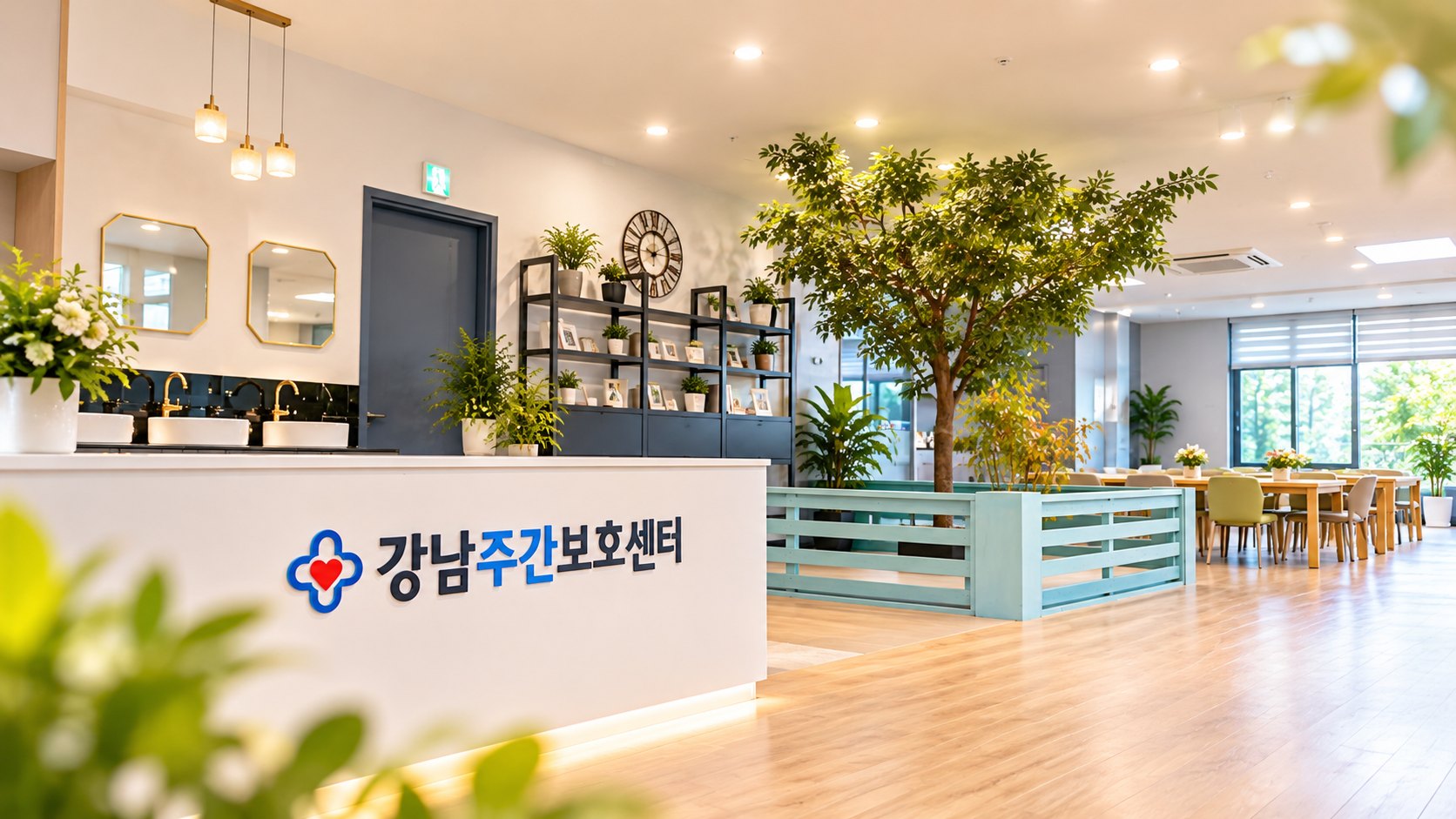 밝고 쾌적한 센터 실내를 표현한 홍보 이미지